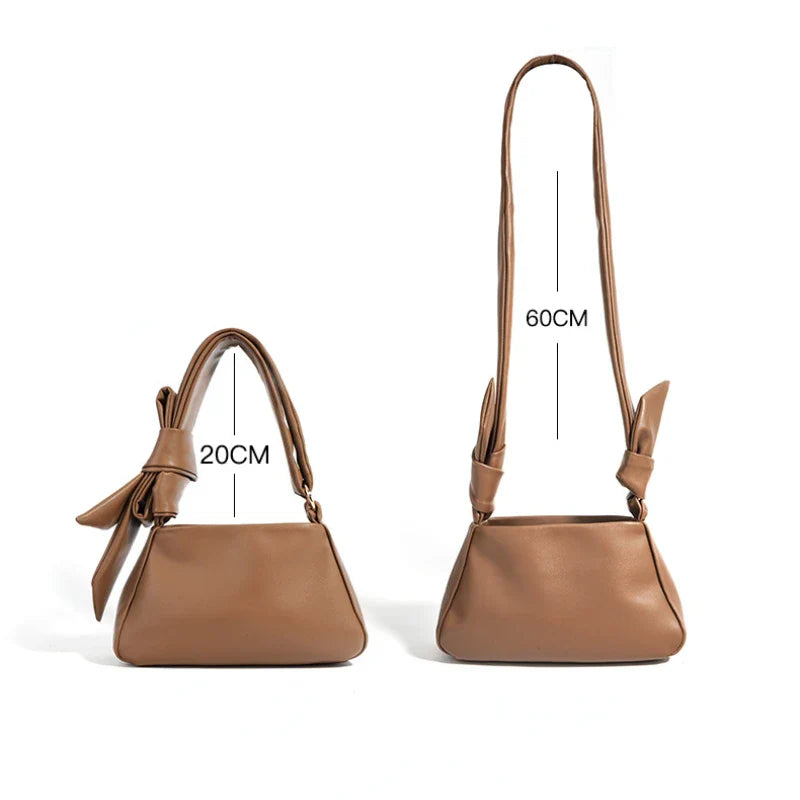 Cecilia Genuine Leather Crossbody Bag with Bow