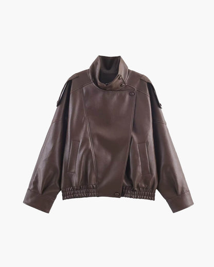 Cecil Asymmetrical Leather Jacket