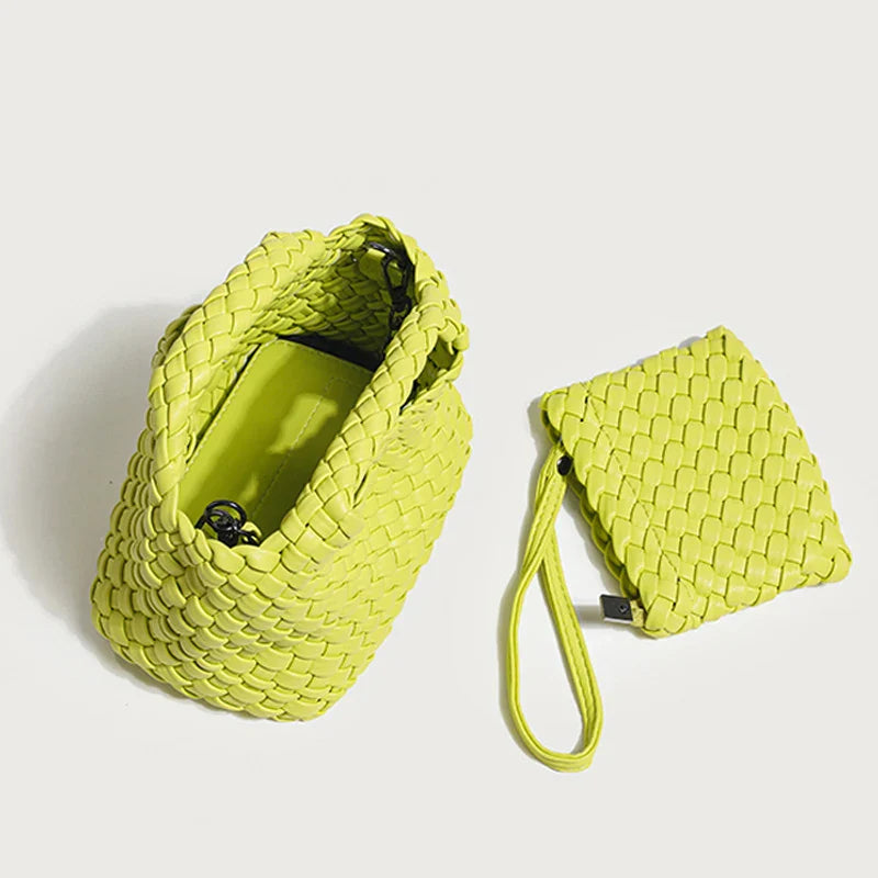 Small Woven Moon Bag