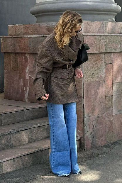 Alexandra Houndstooth Long Coat