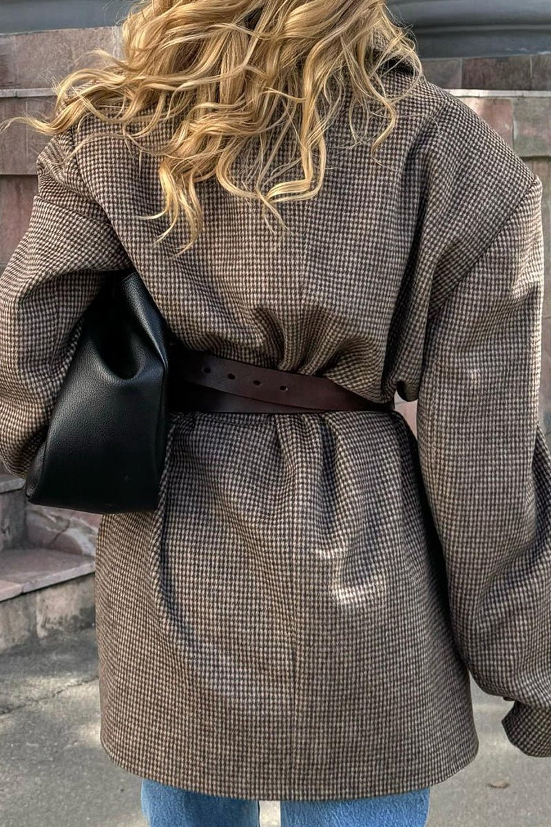 Alexandra Houndstooth Long Coat