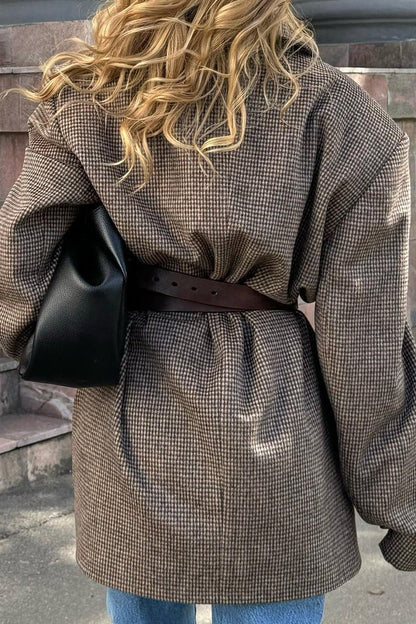 Alexandra Houndstooth Long Coat