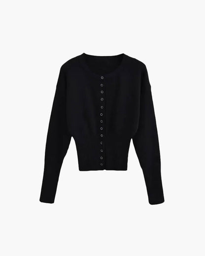 Alice Cardigan Sweater with Round Neck