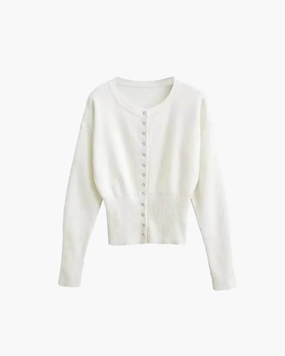 Alice Cardigan Sweater with Round Neck