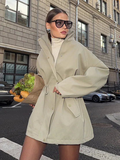 Ava Drawstring Trench Coat