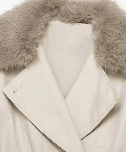 Camille Trench Coat with Faux Fur