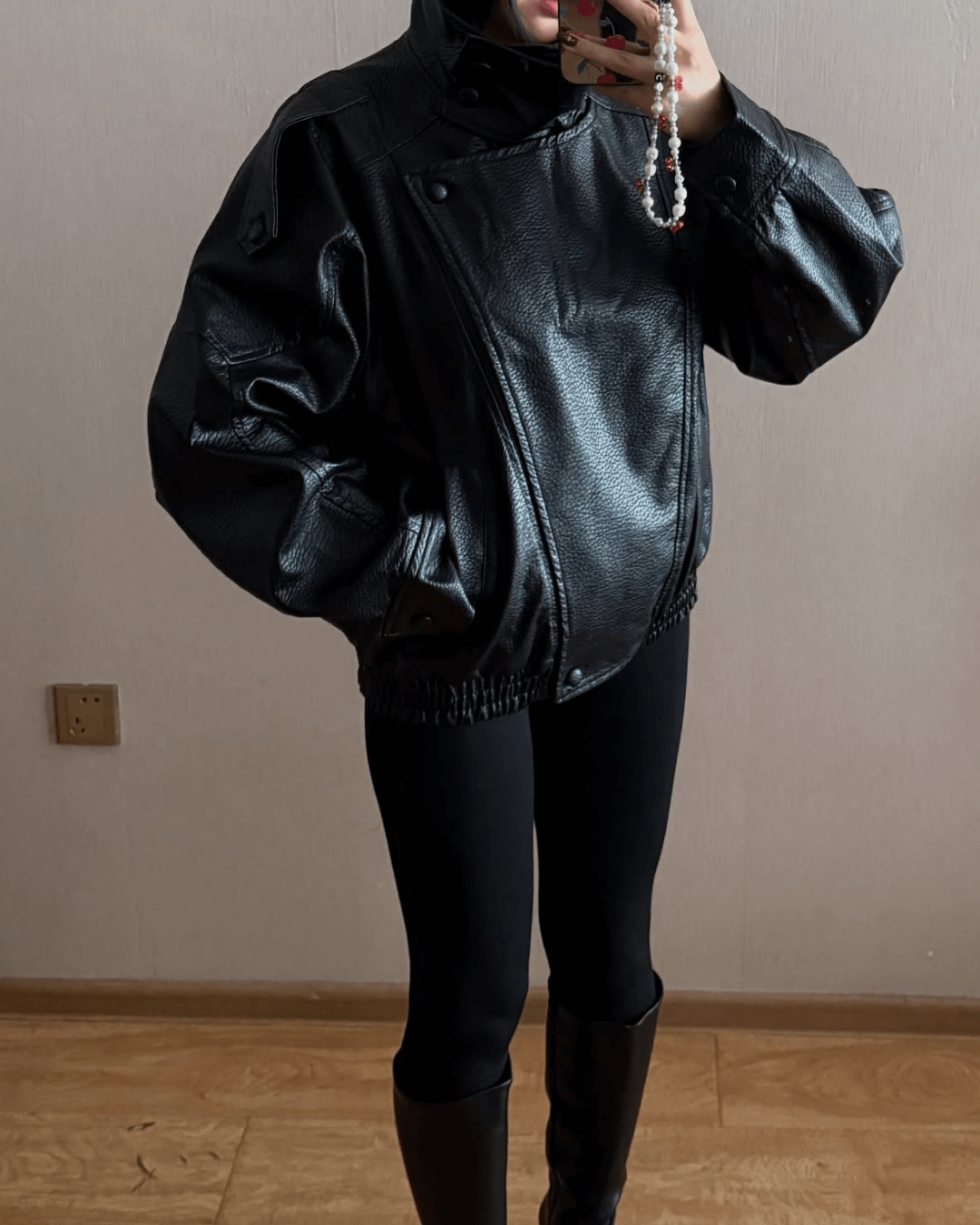 Cecil Asymmetrical Leather Jacket