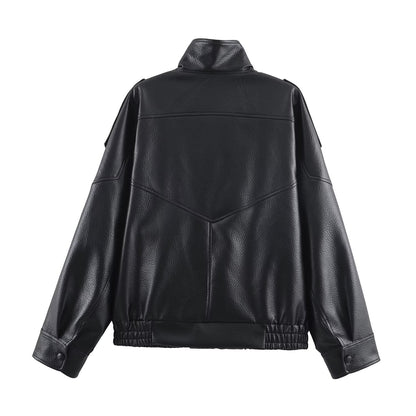 Cecil Asymmetrical Leather Jacket