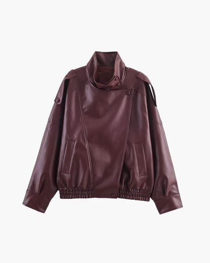 Cecil Asymmetrical Leather Jacket
