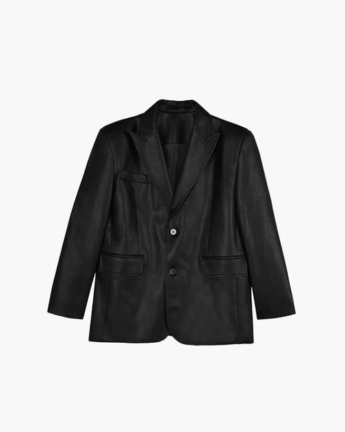 Charice Oversized Vegan Leather Blazer