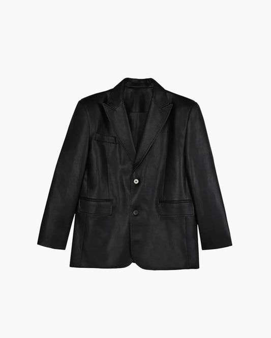 Charice Oversized Vegan Leather Blazer