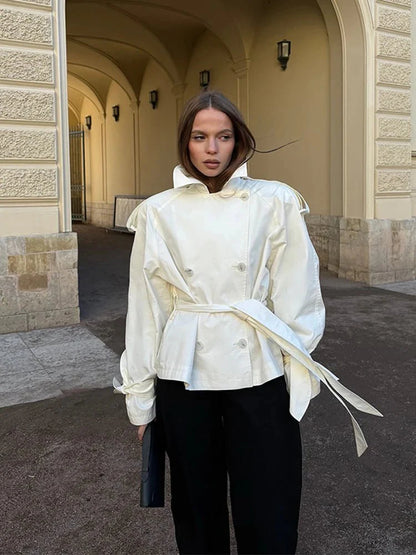 Dominique Stand Collar Trench Coat