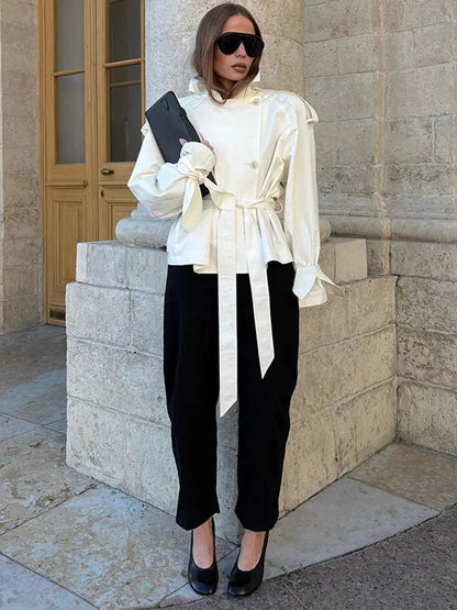 Dominique Stand Collar Trench Coat