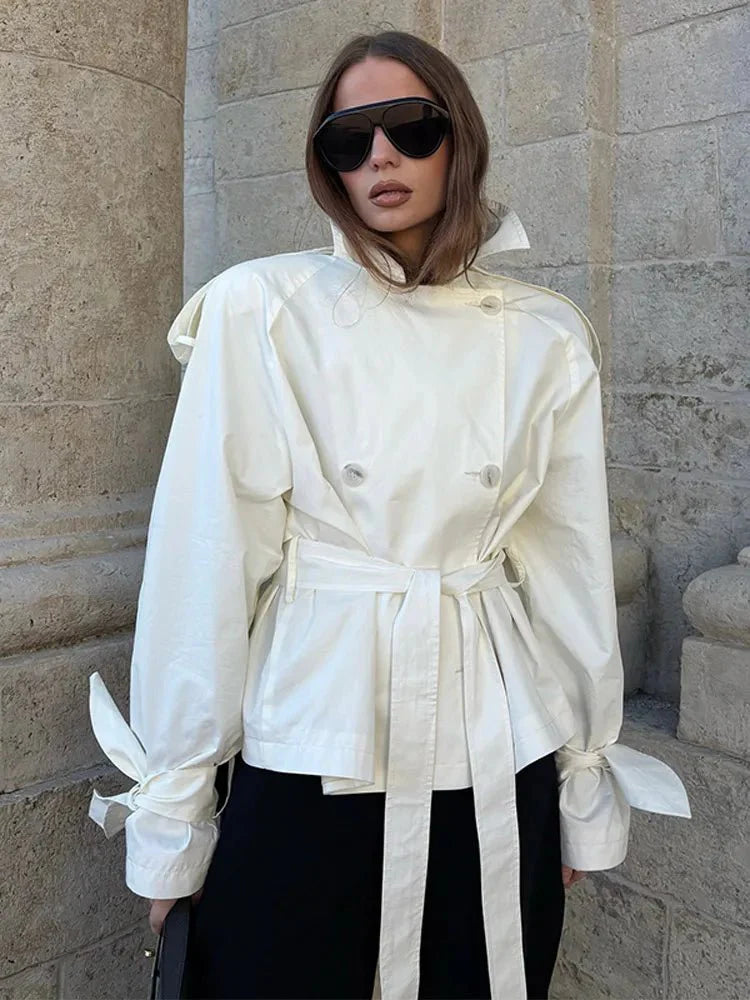 Dominique Stand Collar Trench Coat