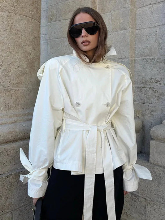 Dominique Stand Collar Trench Coat
