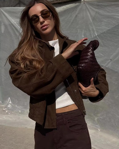 Eve Suede Bomber Jacket