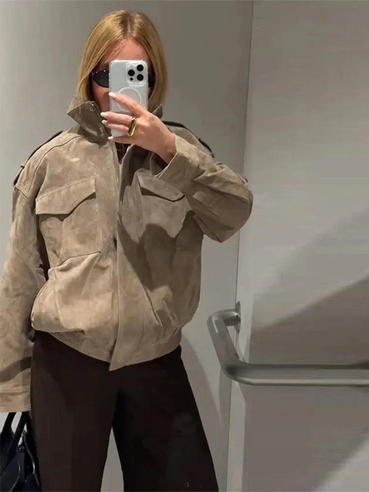Greta Suede Moto Jacket