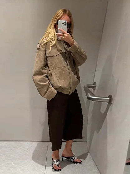 Greta Suede Moto Jacket