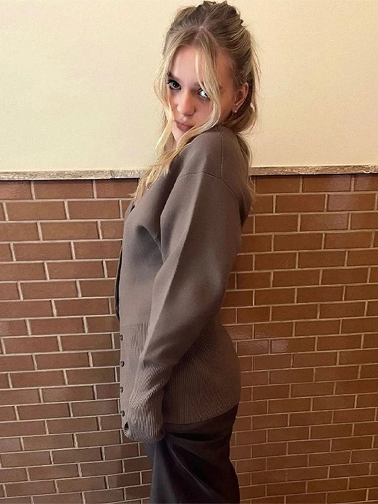 Hannah V-Neck Knit Cardigan