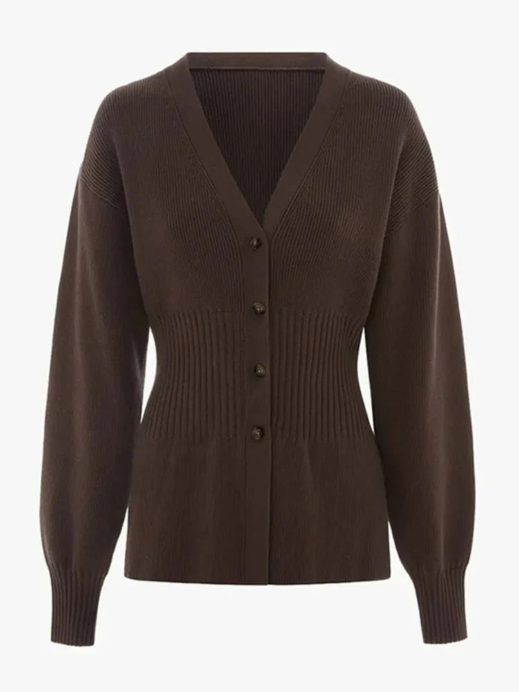 Hazel Waisted V-Neck Cardigan