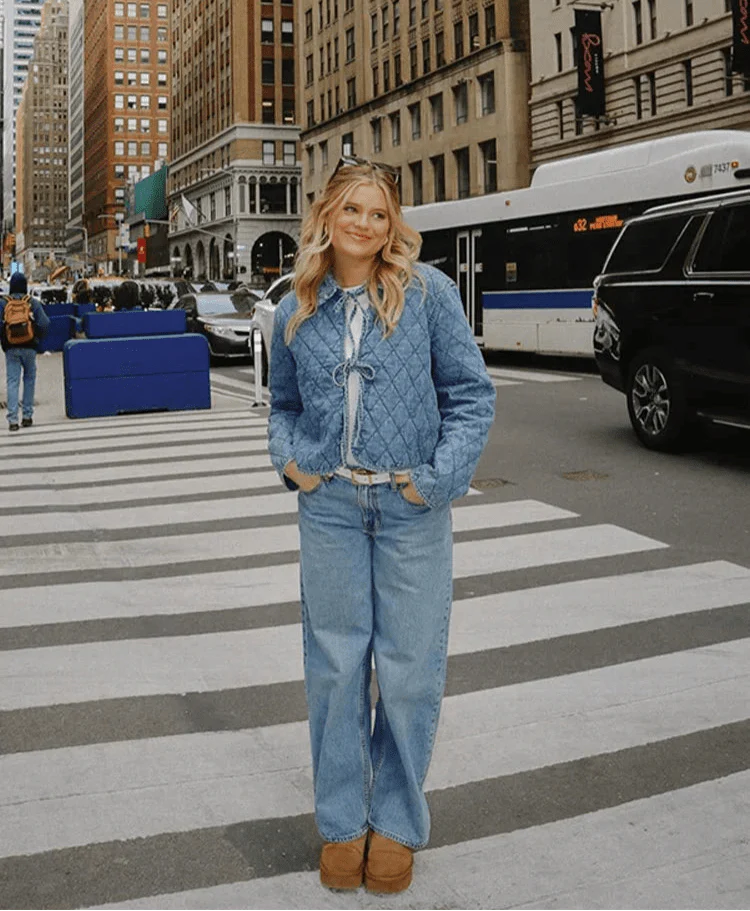 Ivy Denim Jacket with Lace Design