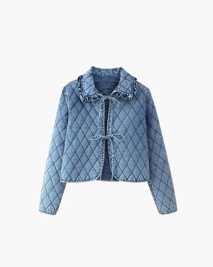 Ivy Denim Jacket with Lace Design