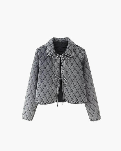 Ivy Denim Jacket with Lace Design