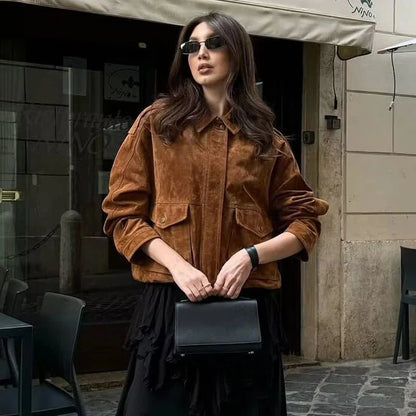 Jen Suede Bomber Jacket