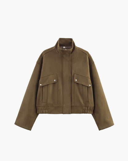 Lana Suede Bomber Jacket