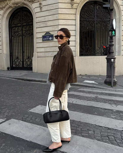 Lana Suede Bomber Jacket