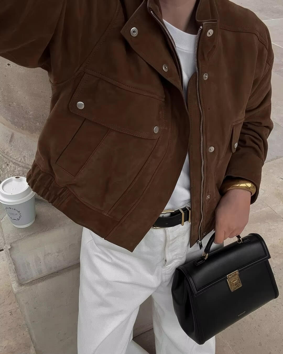 Lana Suede Bomber Jacket