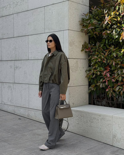 Lara Suede Bomber Jacket