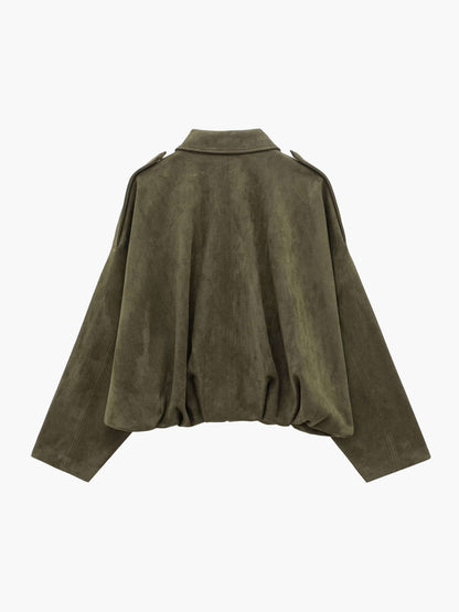 Lara Suede Bomber Jacket