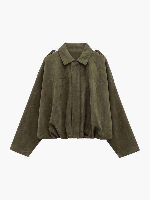 Lara Suede Bomber Jacket