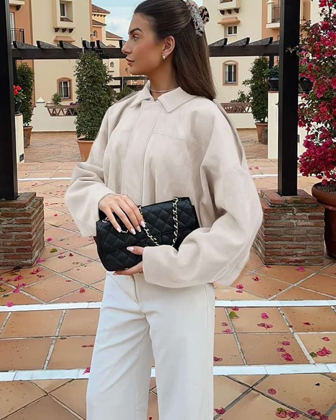 Lara Suede Bomber Jacket