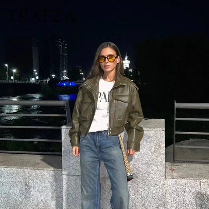 Leila Faux Leather Jacket