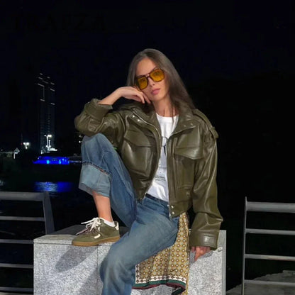 Leila Faux Leather Jacket