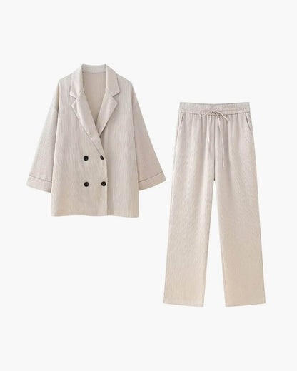 Lisa Satin Set with Jacket & Pants