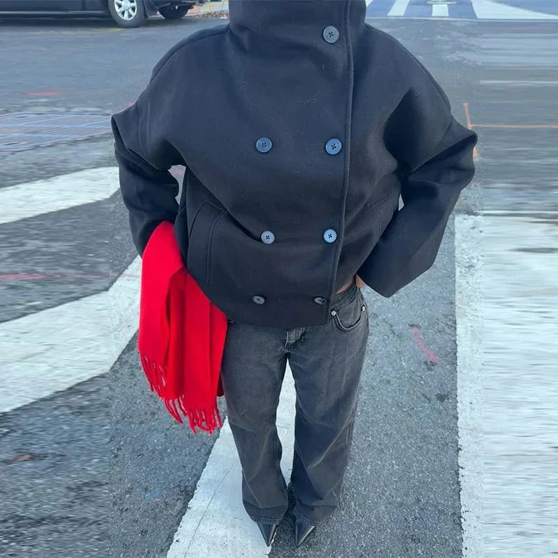 Melissa Trench Coat Jacket with Stand Collar