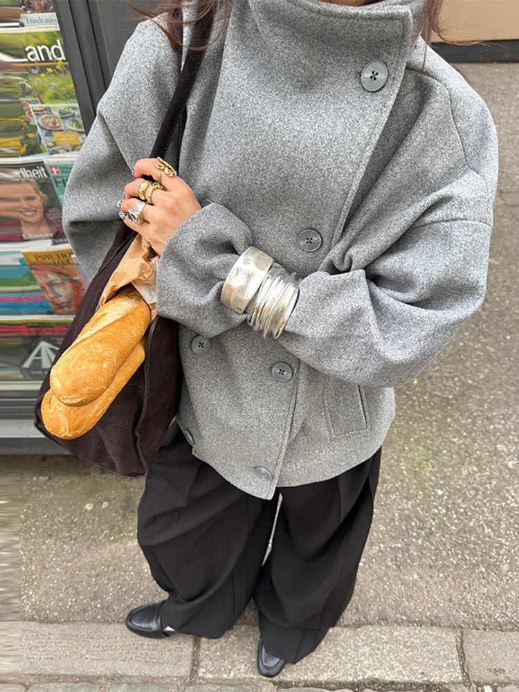 Melissa Trench Coat Jacket with Stand Collar