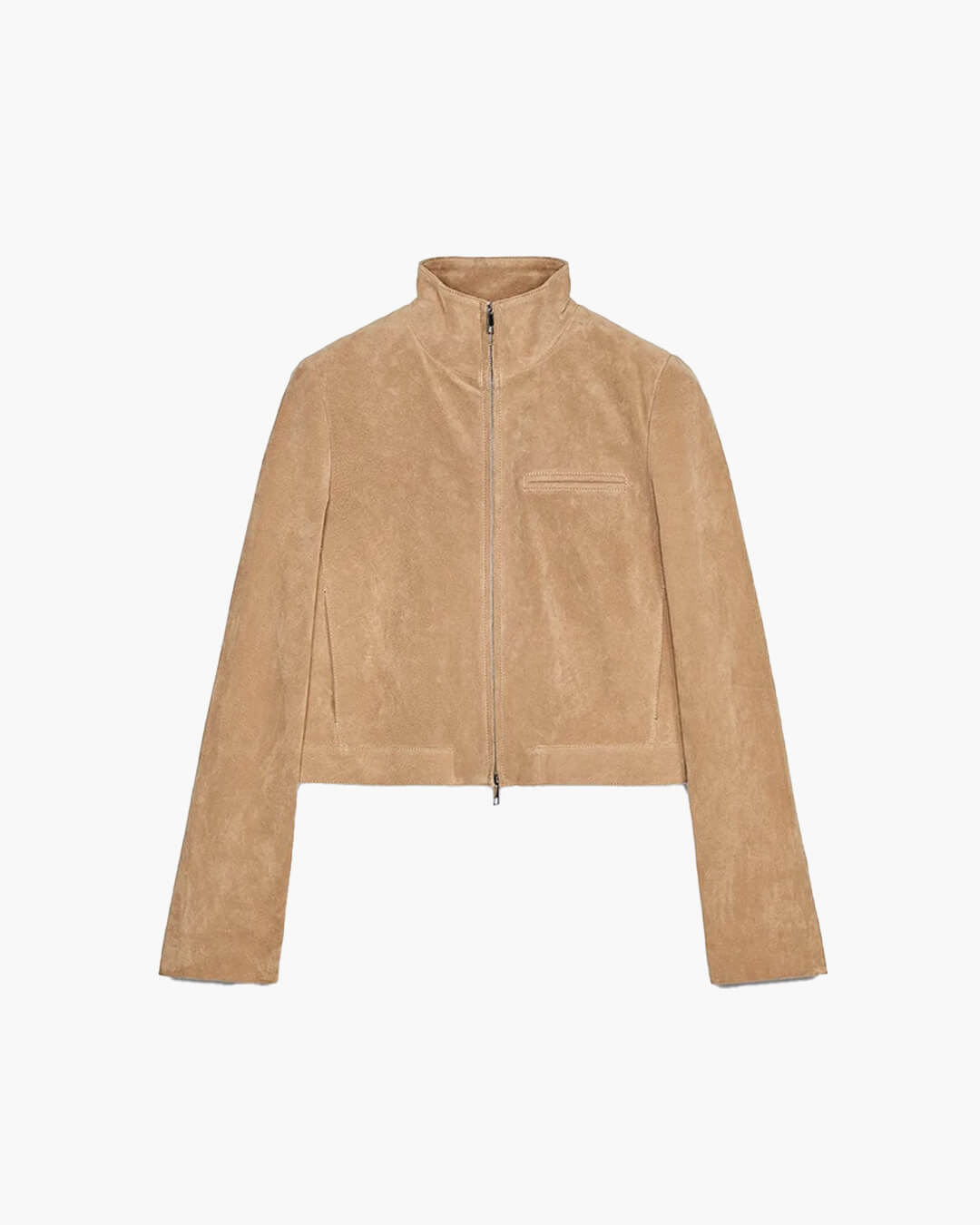 Lyn Suede Jacket with Stand Collar