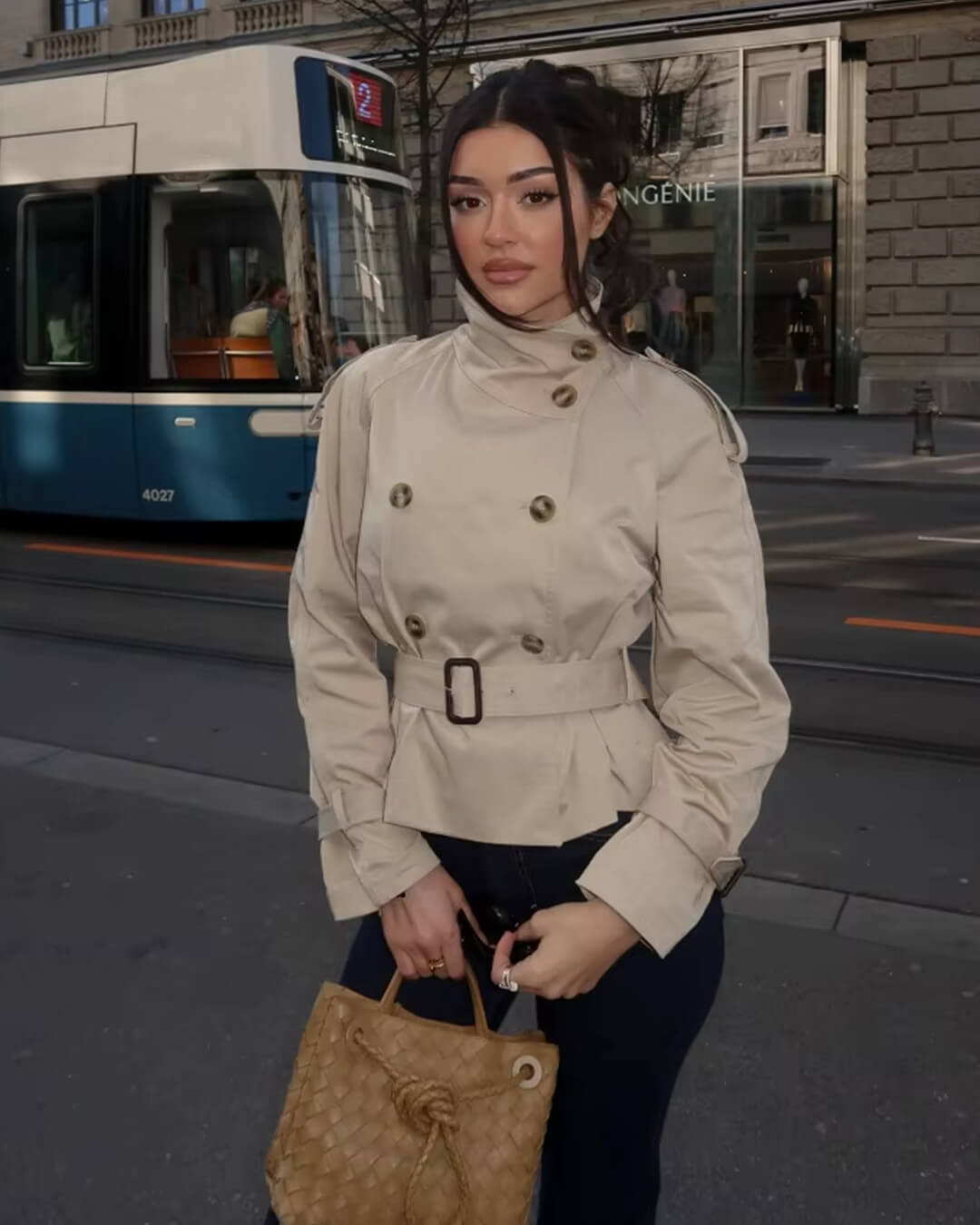 Lyss Cropped Trench Coat