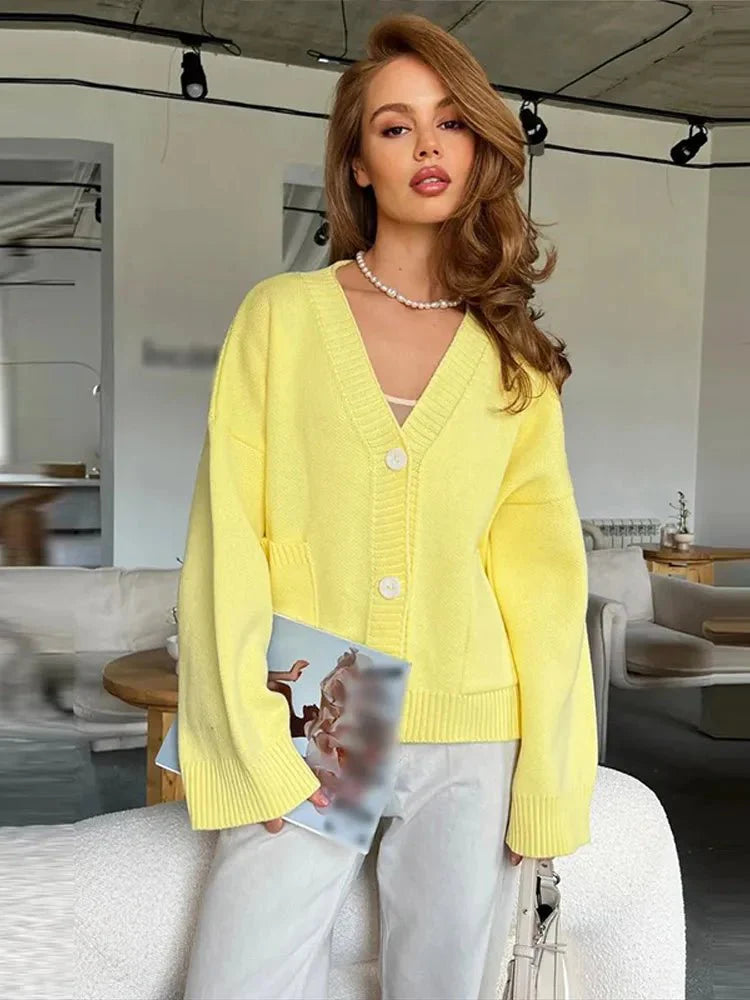 Mina Elegant V Neck Cardigan