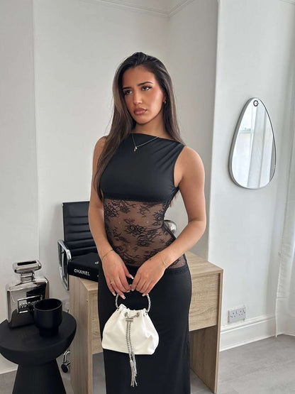 Nieve Maxi Dress with Lace Details