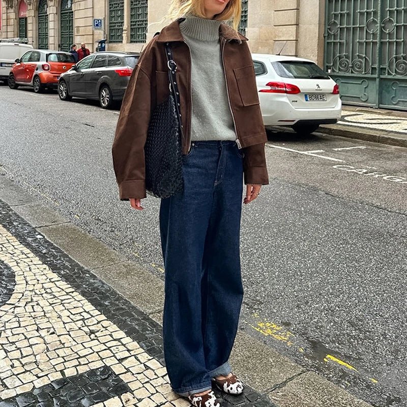 Nora Suede Bomber Jacket