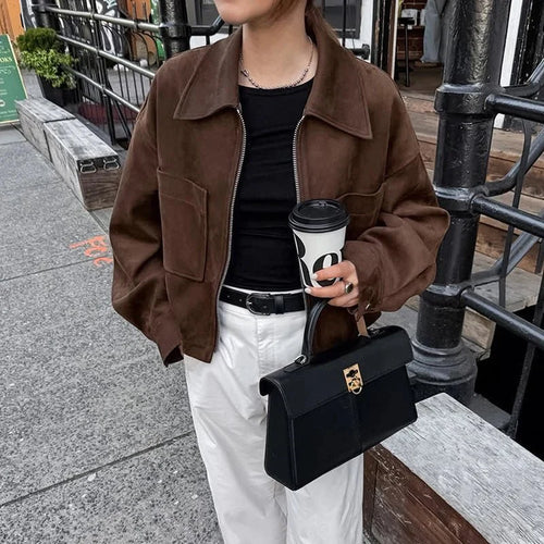 Nora Suede Bomber Jacket
