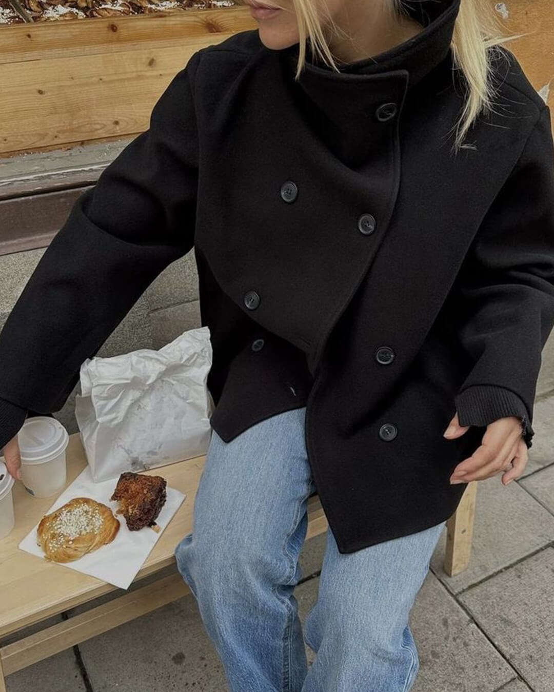 Melissa Trench Coat Jacket with Stand Collar