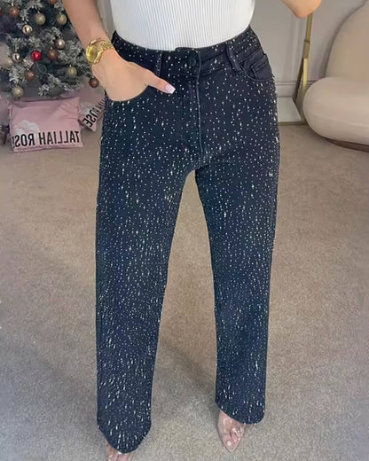 Tara High-Waist Glitter Jeans