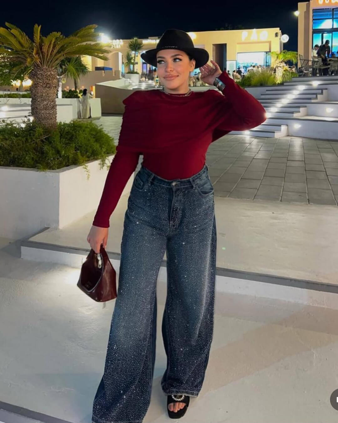 Tara High-Waist Glitter Jeans