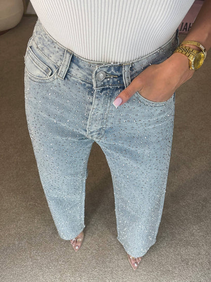 Tara High-Waist Glitter Jeans